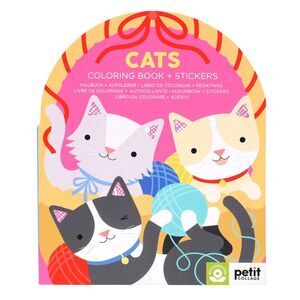 Cats Coloring Book + Stickers -- Petit Collage